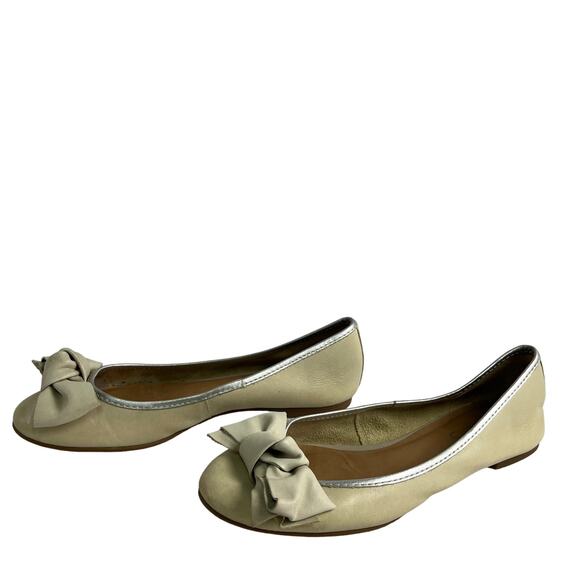 Aldo Beige Bow Cream Classic 1990s Flats Size 36 Cottage Girlcore Coquette Twee - Picture 5 of 6